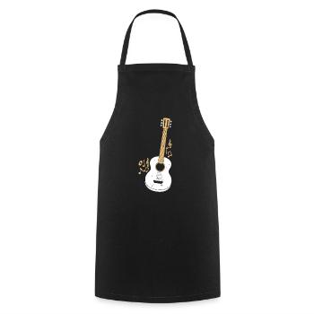 Gitarre - Kochschürze - Schwarz - Vorne - AI Model Male 185 dark (185cm)