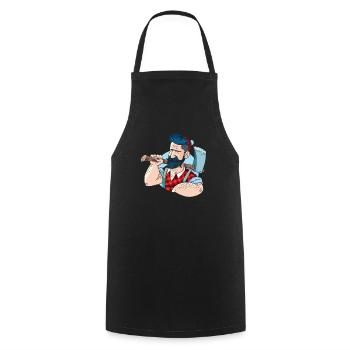 lumberjack - Cooking Apron - black - Front - AI Model Male 185 dark (185cm)