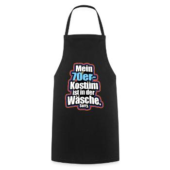 Mein 70er Jahre Kostüm In Der Wäsche Motto Party - Kochschürze - Schwarz - Vorne - AI Model Male 185 dark (185cm)