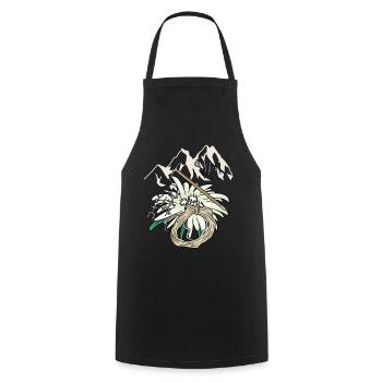 Mountaineers Outdoor Mountains Mountaineering Edelweiß - Cooking Apron - black - Front - AI Model Male 185 dark (185cm)