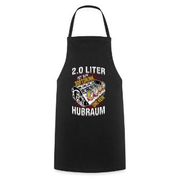 Hubraum Spruch Lustig - Kochschürze - Schwarz - Vorne - AI Model Male 185 dark (185cm)