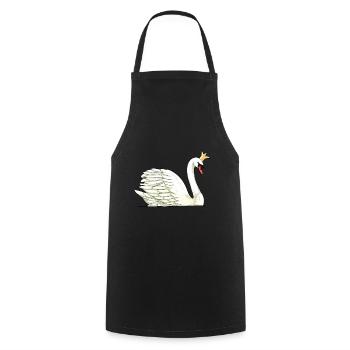Swan Birds Wildlife King Majesty Swans Animal - Cooking Apron - black - Front - AI Model Male 185 dark (185cm)