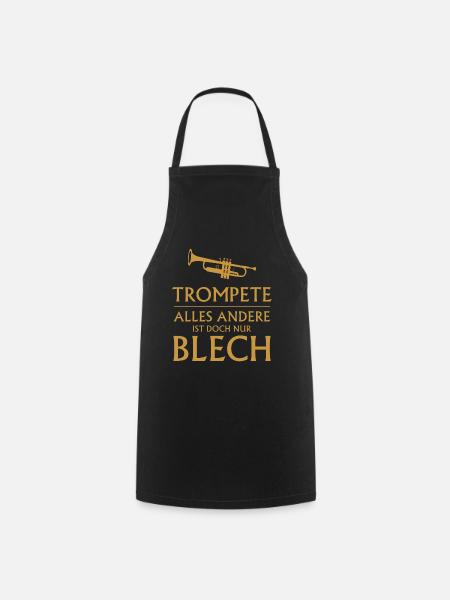 Trompete Blech Geschenk - Kochschürze - Schwarz