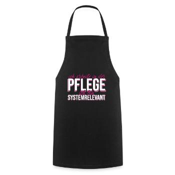 PFLEGEKRAFT - Pflege mfa Geschenk - Kochschürze - Schwarz - Vorne - AI Model Male 185 dark (185cm)