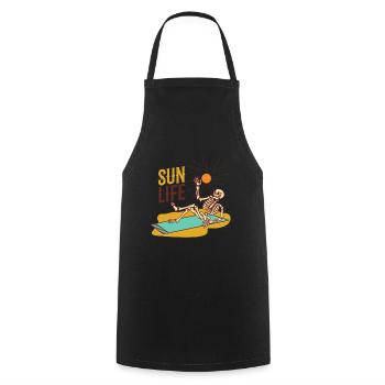Sun Life Soleils squelette de vie sur une serviette - Tablier de cuisine - noir - Devant - AI Model Male 185 dark (185cm)