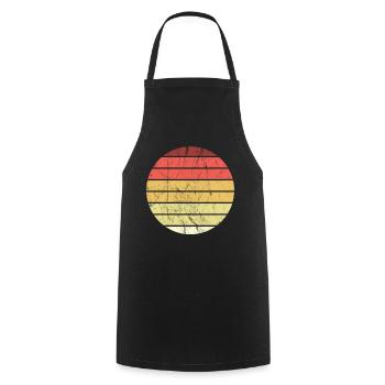 Cercle de fond vintage rétro - Tablier de cuisine - noir - Devant - AI Model Male 185 dark (185cm)