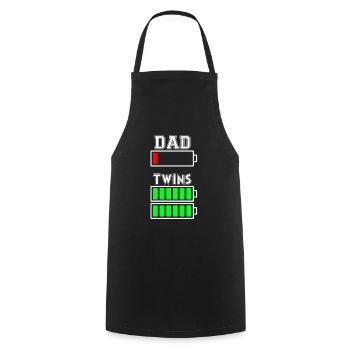 DAD TWINS - father twins - Cooking Apron - black - Front - AI Model Male 185 dark (185cm)