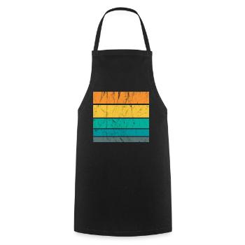 Rétro rétro arrière arrière carré symbole - Tablier de cuisine - noir - Devant - AI Model Male 185 dark (185cm)