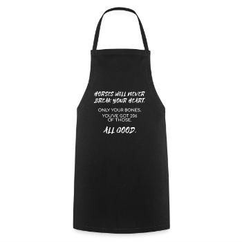 Promenade à cheval poney automne amour coeur disant étalon - Tablier de cuisine - noir - Devant - AI Model Male 185 dark (185cm)