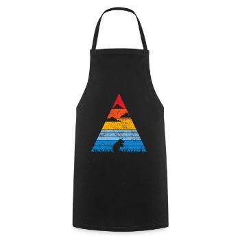 Retro Mole Sunset Vole Shrew Gift - Cooking Apron - black - Front - AI Model Male 185 dark (185cm)