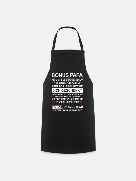 Bonus Papa vom Stiefkind geschenkt - Kochschürze - Schwarz