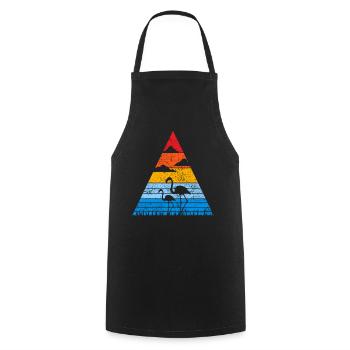 Retro flamingo sunset silhouette animal pink flamingo - Cooking Apron - black - Front - AI Model Male 185 dark (185cm)