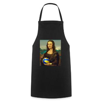 Mona Lisa Volleyball Leonardo Da Vinci Volley - Tablier de cuisine - noir - Devant - AI Model Male 185 dark (185cm)