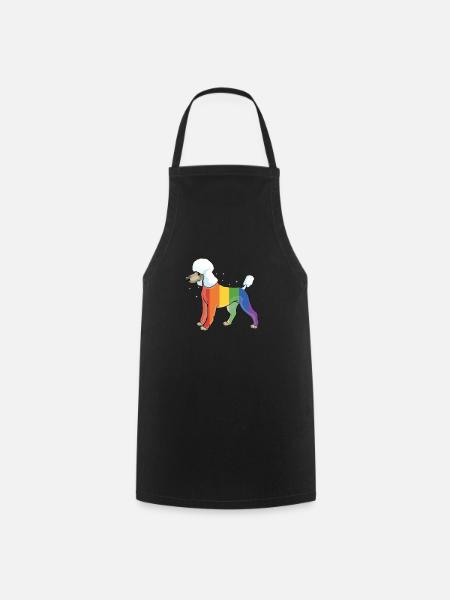 Pudel Hund Regenbogen Gay Pride Homo Geschenk - Kochschürze - Schwarz