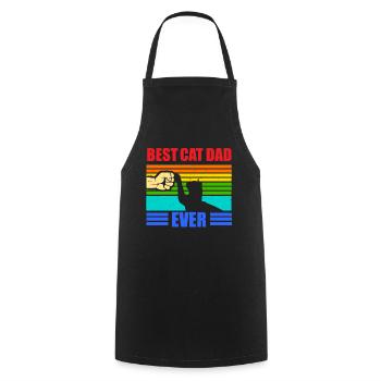 Vintage Best Cat Dad Ever Vintage cat dad - Cooking Apron - black - Front - AI Model Male 185 dark (185cm)