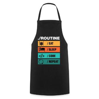 Eat Sleep Code Repeat Programmierer - Kochschürze - Schwarz - Vorne - AI Model Male 185 dark (185cm)
