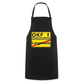 OKF Ortskontrollfahrt Ort Schild - Kochschürze - Schwarz - Vorne - AI Model Male 185 dark (185cm)