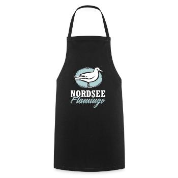 Nordsee Flamingo Möwe Nordeutscher Küste Meer - Kochschürze - Schwarz - Vorne - AI Model Male 185 dark (185cm)