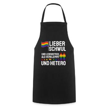 Lieber Schwul Und Lebensfroh Als Verklemmt Hetero - Kochschürze - Schwarz - Vorne - AI Model Male 185 dark (185cm)