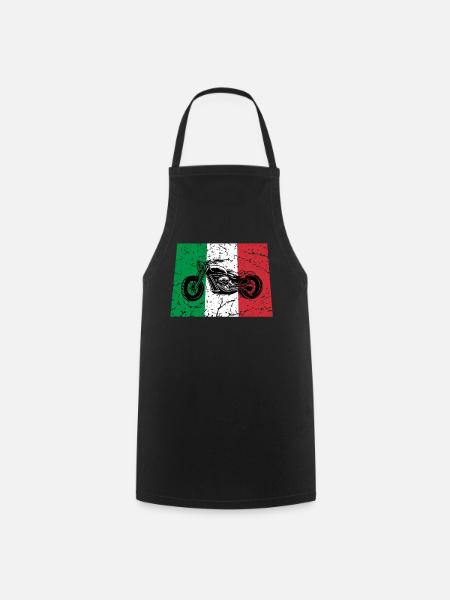 Italie Moto Tuning Mechanic Chopper Rome - Tablier de cuisine - noir