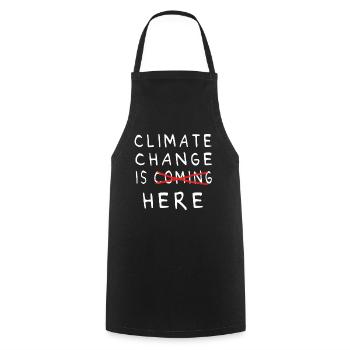 Klimawandel ist da - Kochschürze - Schwarz - Vorne - AI Model Male 185 dark (185cm)