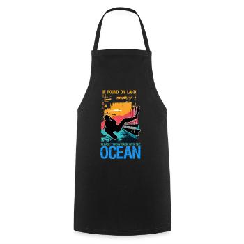 Plongée plongée en disant cadeau - Tablier de cuisine - noir - Devant - AI Model Male 185 dark (185cm)
