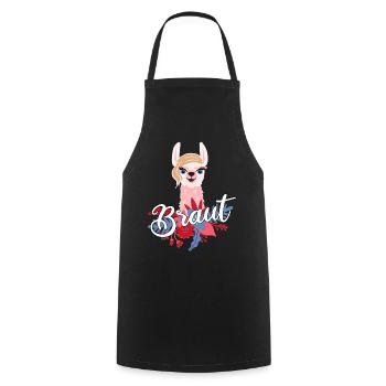Braut Alpaka Lama Geschenk zum Polterabend - Kochschürze - Schwarz - Vorne - AI Model Male 185 dark (185cm)