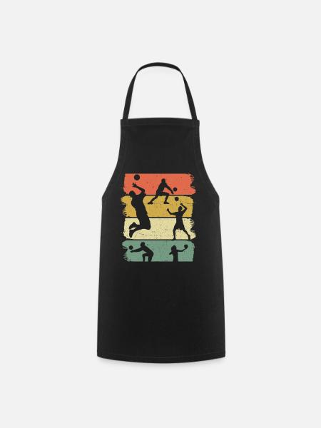 Joueur de volley- Vintage Retro Player Volleyball Player - Tablier de cuisine - noir