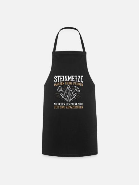 Steinmetze Keine Pausen Bildhauer Handwerk - Kochschürze - Schwarz