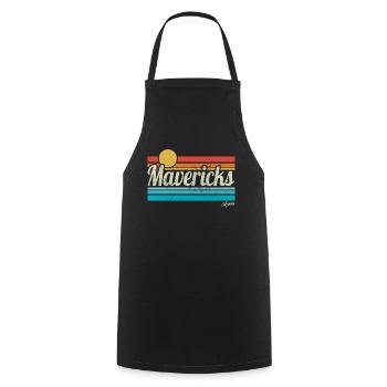 Surfeur de surf rétro de Mavericks Beach en Californie - Tablier de cuisine - noir - Devant - AI Model Male 185 dark (185cm)