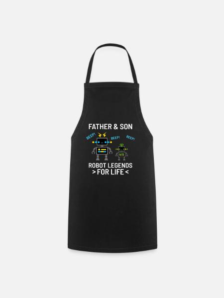 Roboter Computer Vater Sohn Geschenk - Kochschürze - Schwarz