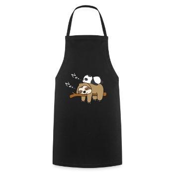 Panda bear sleeps on sloth panda bear chiller - Cooking Apron - black - Front - AI Model Male 185 dark (185cm)