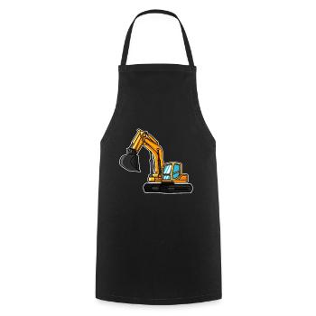 Excavatrice idée cadeau enfant chantier de construction de conducteur de pelle - Tablier de cuisine - noir - Devant - AI Model Male 185 dark (185cm)