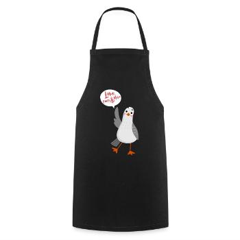 Moin love peace möwe Norden lustig Spruch Geschenk - Kochschürze - Schwarz - Vorne - AI Model Male 185 dark (185cm)