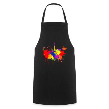 Las Vegas Skyline Nevada Bunte Farben Kunst Poker - Kochschürze - Schwarz - Vorne - AI Model Male 185 dark (185cm)
