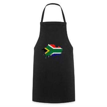 Cap Skyline Afrique du Sud drapeau drapeau Cape Town - Tablier de cuisine - noir - Devant - AI Model Male 185 dark (185cm)