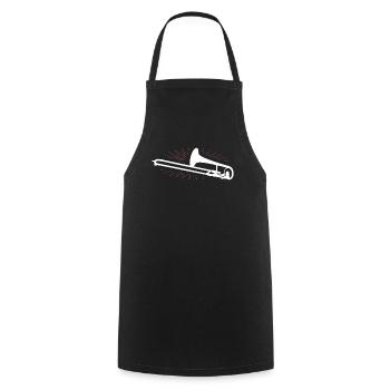 trombone - Cooking Apron - black - Front - AI Model Male 185 dark (185cm)