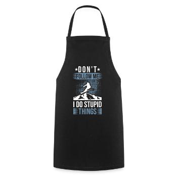 Don't follow me funny ski saying skier mountain - Cooking Apron - black - Front - AI Model Male 185 dark (185cm)