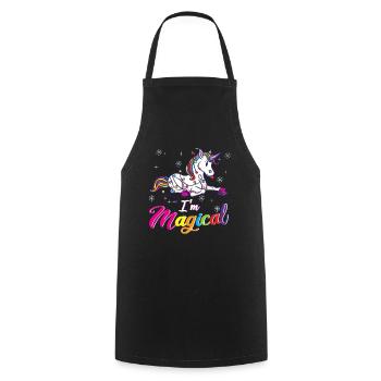 Unicorn Christmas Magical Gift - Cooking Apron - black - Front - AI Model Male 185 dark (185cm)