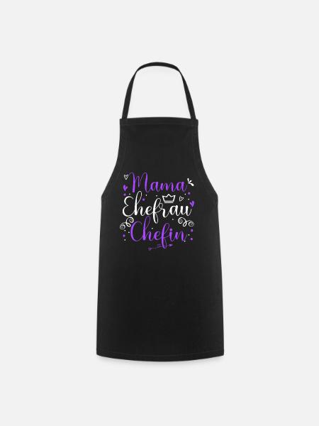Mama Ehefrau Chefin Herz Muttertag Geschenk - Kochschürze - Schwarz