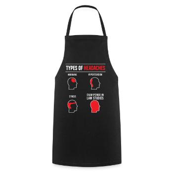 Étudiants en droit types de maux de tête dictons drôles - Tablier de cuisine - noir - Devant - AI Model Male 185 dark (185cm)