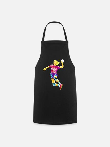 Handball maman maman handball femmes terrain de sport - Tablier de cuisine - noir