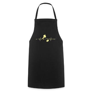 Heartbeat ice hockey hockey player heartbeat EKG - Cooking Apron - black - Front - AI Model Male 185 dark (185cm)
