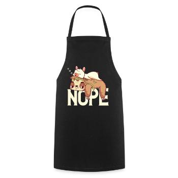 Sloth Llama while chilling - Cooking Apron - black - Front - AI Model Male 185 dark (185cm)