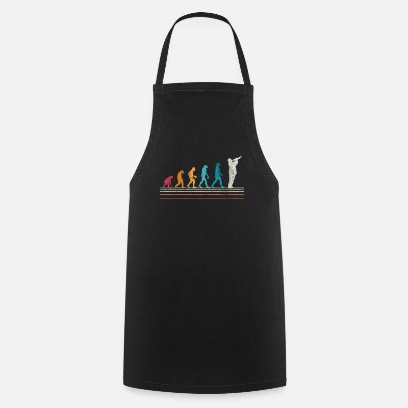 Trumpet Evolution Retro Vintage - Cooking Apron - black