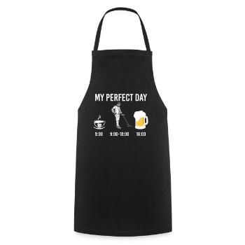 My Perfect Day Kaffee Metalldetektor Sonde Bier - Kochschürze - Schwarz - Vorne - AI Model Male 185 dark (185cm)