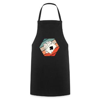Cards Playing Cards Retro - Cooking Apron - black - Front - AI Model Male 185 dark (185cm)
