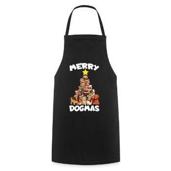 Dog Christmas Dogs Tree Merry Dogmas Funny - Cooking Apron - black - Front - AI Model Male 185 dark (185cm)