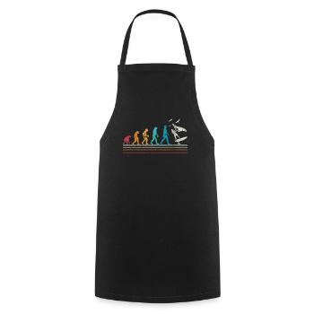 Wing Foiling Evolution Pour Surfeur I Retro Vintage - Tablier de cuisine - noir - Devant - AI Model Male 185 dark (185cm)