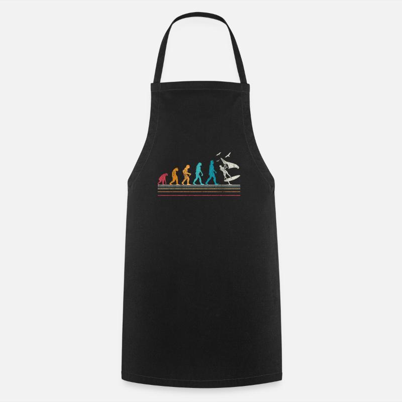 Wing Foiling Evolution Pour Surfeur I Retro Vintage - Tablier de cuisine - noir